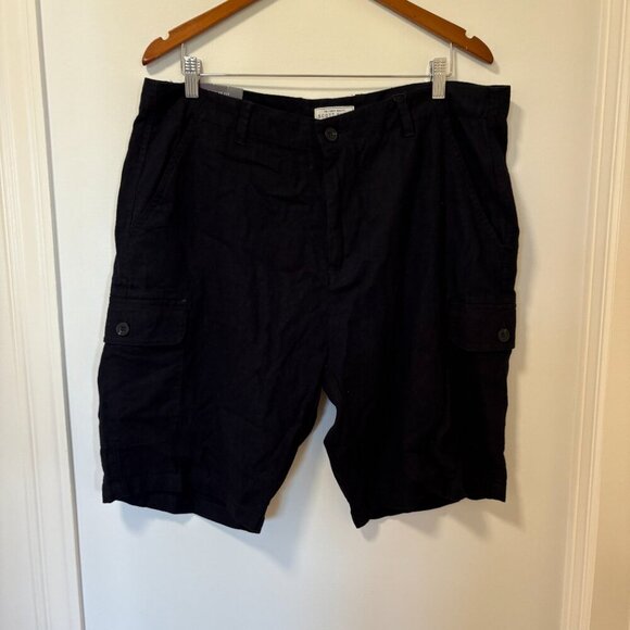 Scott Ellis Linen Shorts Navy Blue NEW Size 38 Regular Fit - Picture 8 of 10